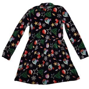 ART CLASS‎ black velvet long sleeve Christmas holiday mock neck dress 7/8